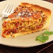 Quiche de batata-doce com carne seca