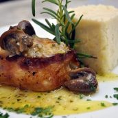 Medalhão de sirigado com escargots