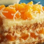 Pavê de pêssego e coco