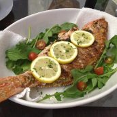 Peixe com tapioca