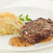 Entrecote com batata gratinada