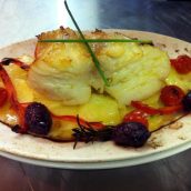 Bacalhau com batata gratinada