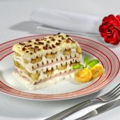 Lasanha de queijo com banana
