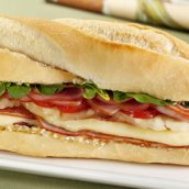 Baguette tropical com presunto defumado