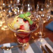 Sorbet de limão siciliano e frutas vermelhas