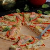 Pizza de Salmão com Alcachofra