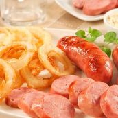 Anéis de Cebola com Linguiça Toscana