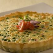 Torta de queijo com presunto de peru
