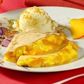 Crepe com creme de manga