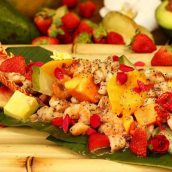 Lagosta e camarão com semente de papoula