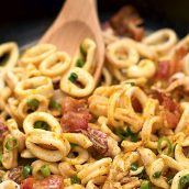 Lula salteada com bacon