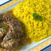 Ossobuco com risoto de parmesão