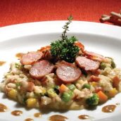 Risoto de linguiça mineira