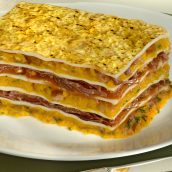 Lasanha de jerimum com carne seca