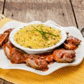 Maminha assada ao molho de manteiga